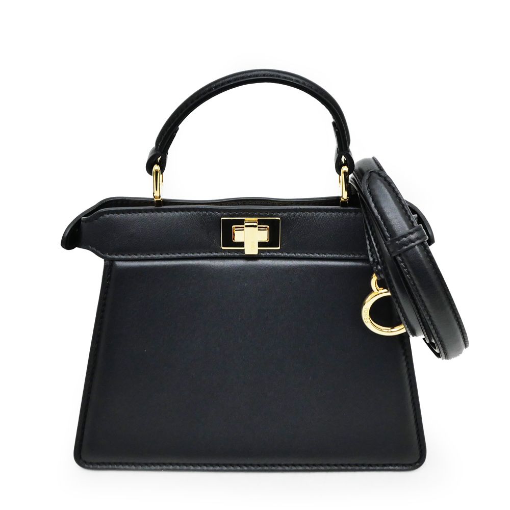 フェンディ　ピーカブーアイシーユー　ミディアム　ブラック　ゴールド金具　極美品 FENDI（フェンディ） ハンドバッグ PEEKABOO ISeeU PETITE ピーカブー