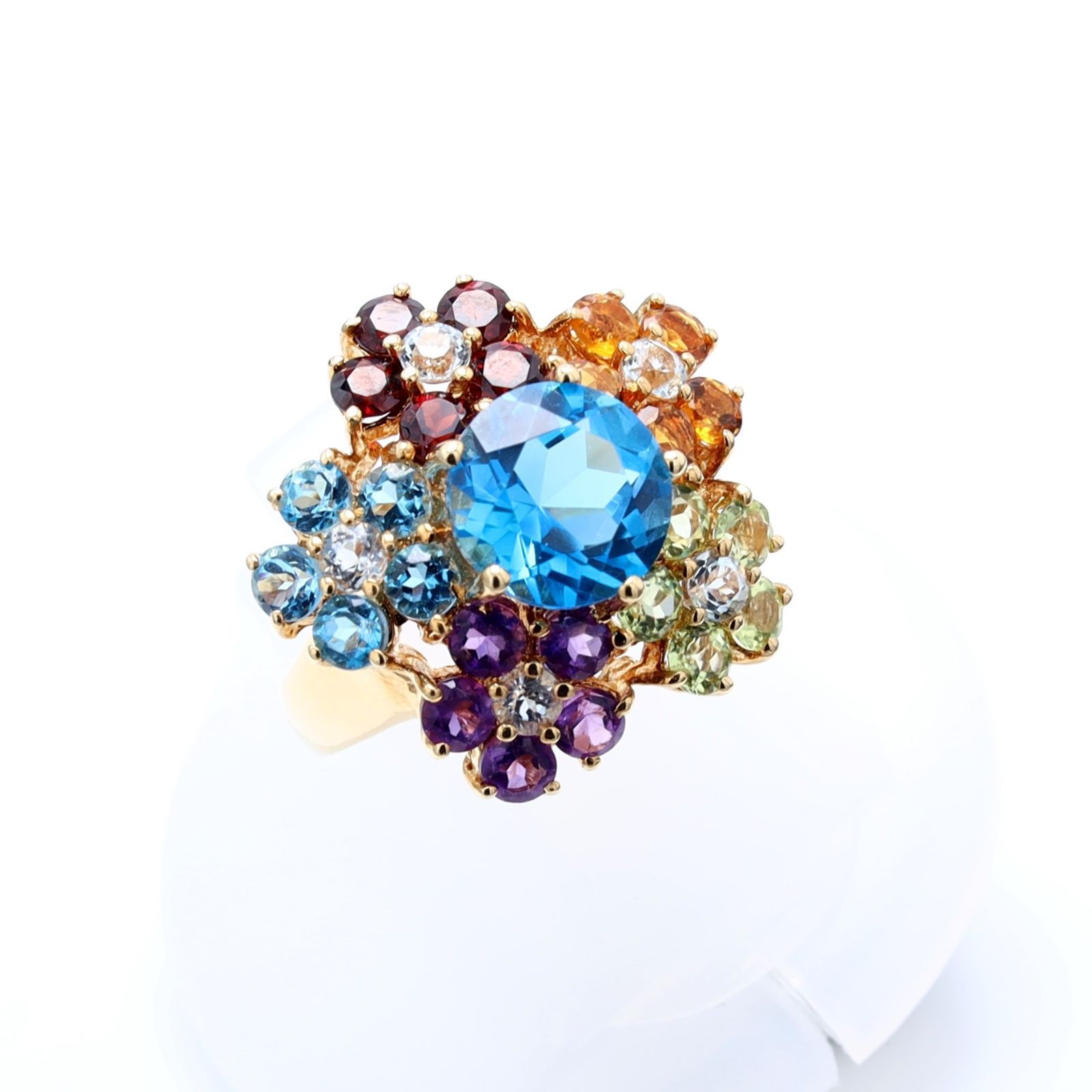 ポンテヴェキオ フラワーリング K18 マルチ ミックス カラーストーン ポンテヴェキオ フラワーリング K18 マルチ ミックス カラーストーン