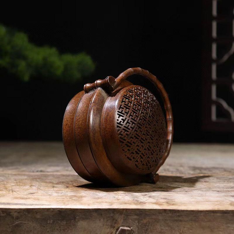 銅製 提梁暖手炉 竹節手提げ暖手炉 香炉 香道具 装飾品 工芸品 置物 銅製 提梁暖手炉 竹節手提げ暖手炉 香炉 香道具 装飾品 工芸品