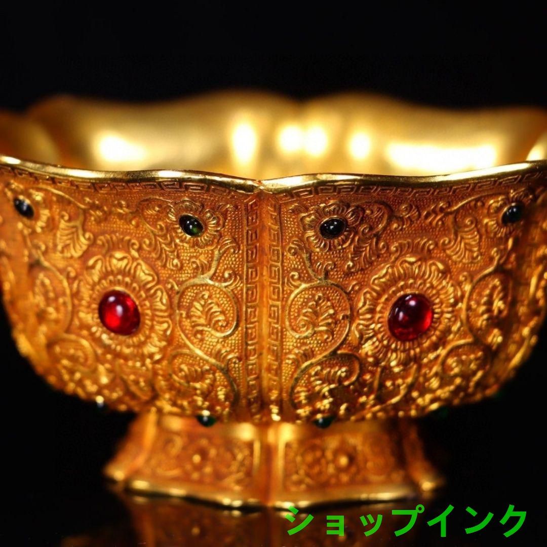 花開富貴金龍六辺銅碗 装飾品 工芸品 美術品 置物 花開富貴金龍六辺銅碗 装飾品 工芸品 美術品 置物 - メルカリ