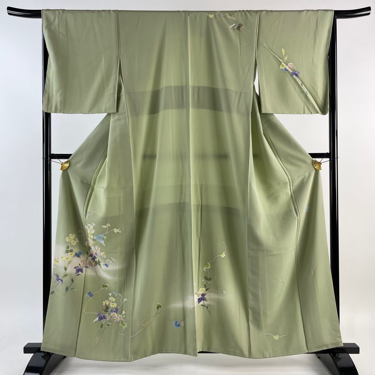 専用 最終値下げ 訪問着 加賀友禅 袷 薄緑色 花 波 家屋 作家 落款 美品 cc8b31b06685aad6986dea43a96d27