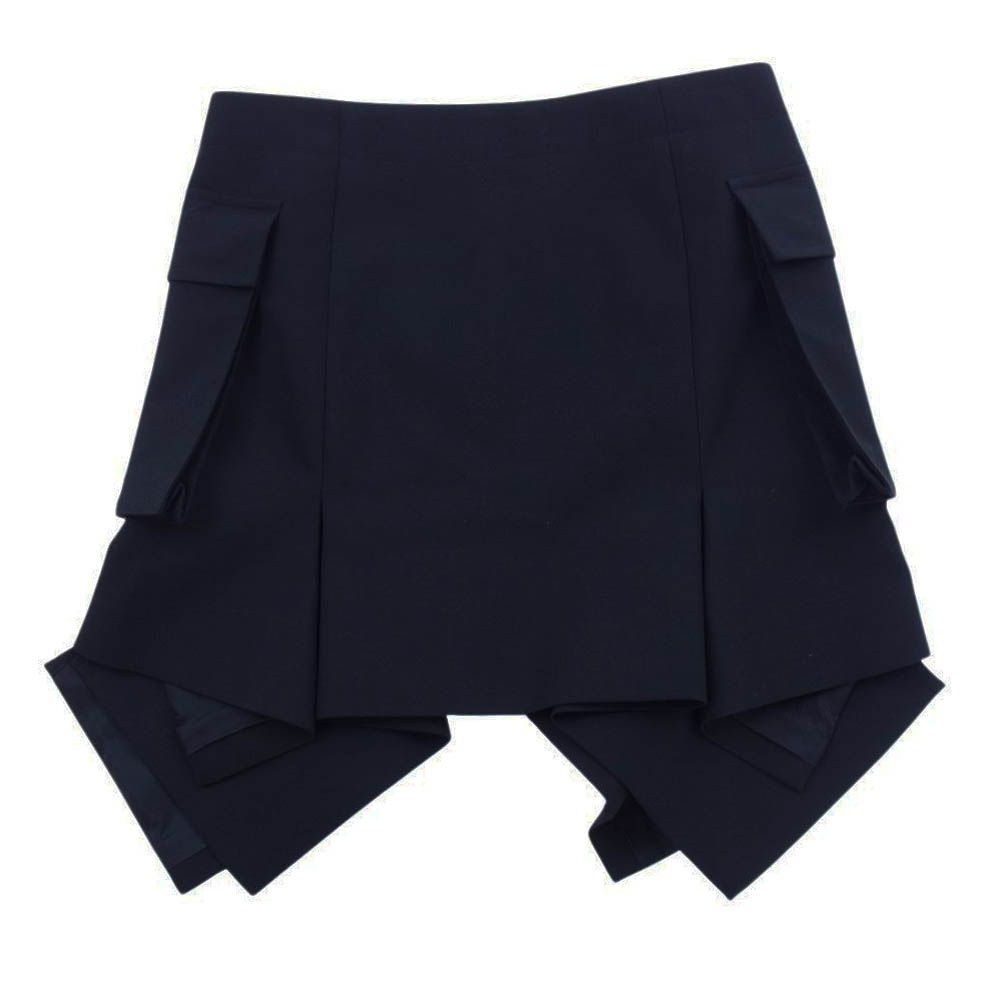 Sacai サカイ スカート 24SS 24-07044 Mini Skirt トープ ペプラム ミニスカート ブラック系 3【中古】