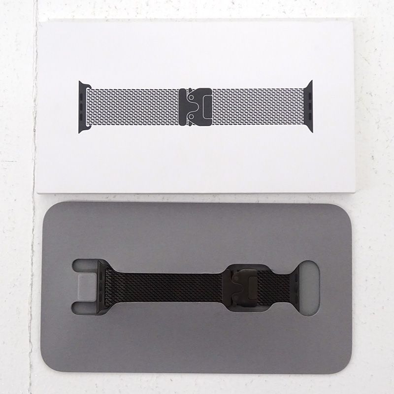 Apple Watch 49mmケース用ブラックチタニウムミラネーゼループ -S