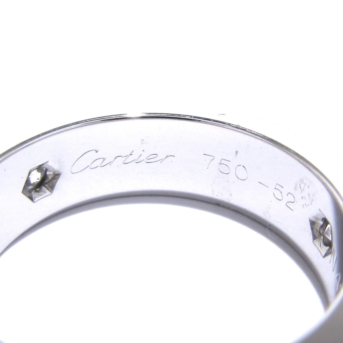 Cartier ラブリング ハーフダイヤ 3P 50 10号 Cartier カルティエ ラブリング 3Pダイヤモンド K18WG #50 10号