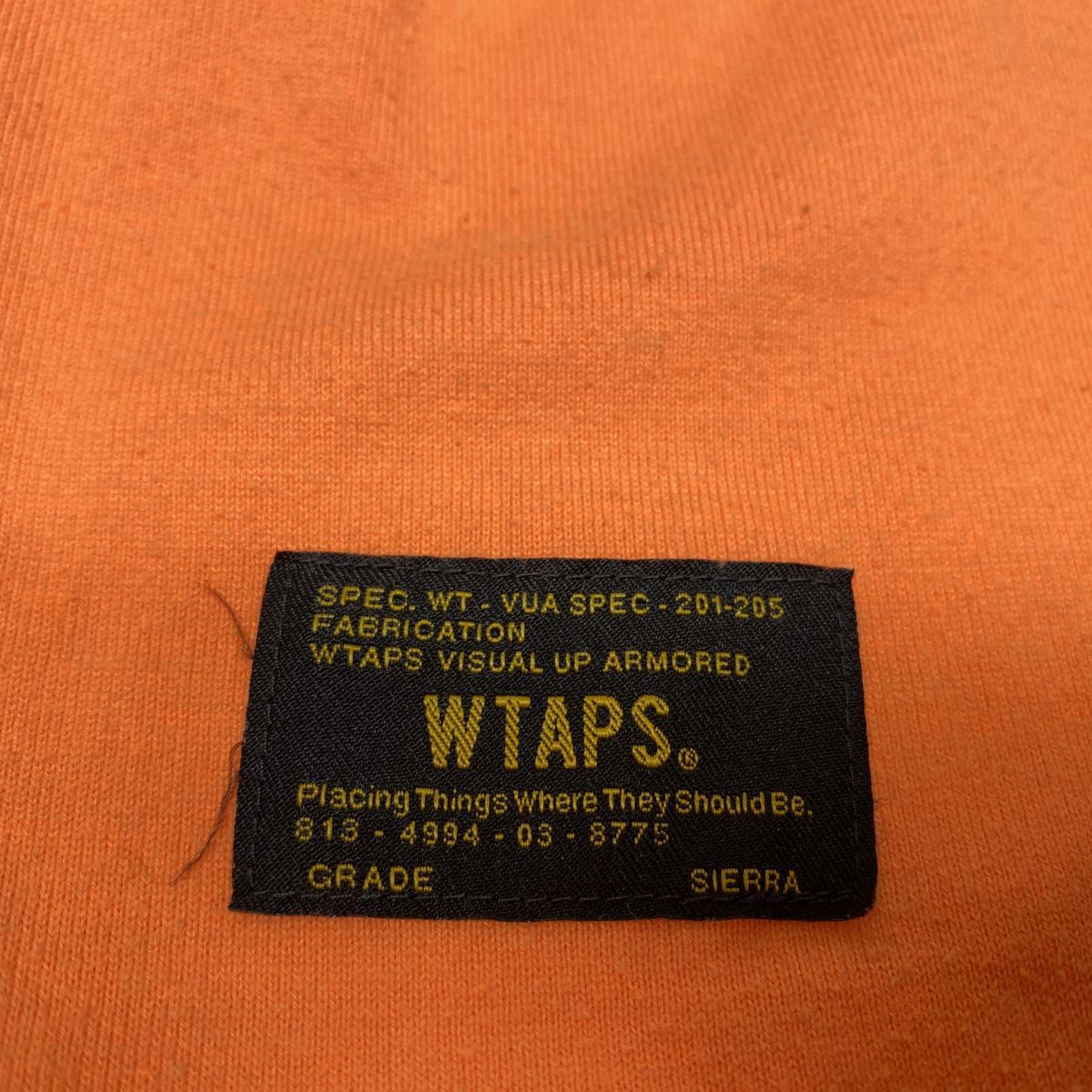 WTAPS ダブルタップス WTVUA ロンT 長袖 Tシャツ オレンジ サイズS