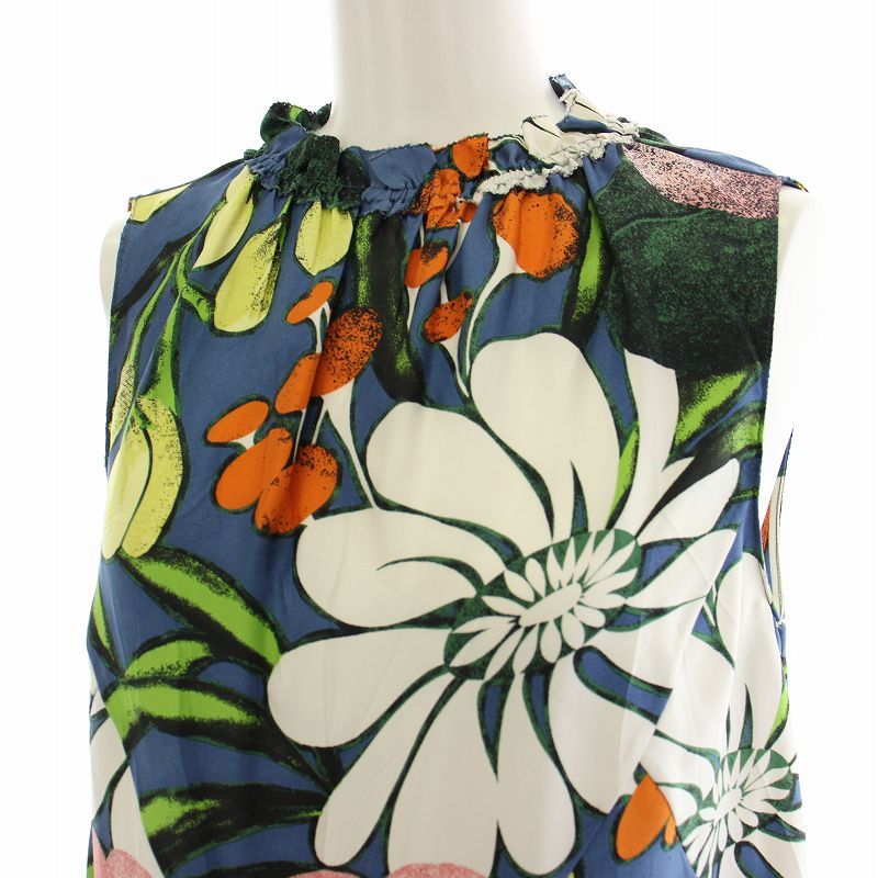 マルニ MARNI ワンピース ノースリーブ 絹 シルク 花柄 フラワー