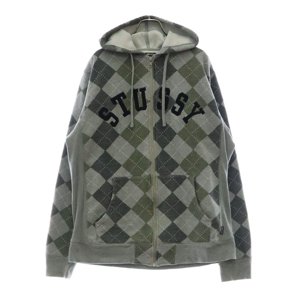 STUSSY (ステューシー) フロントロゴ アーガイル ジップアップ