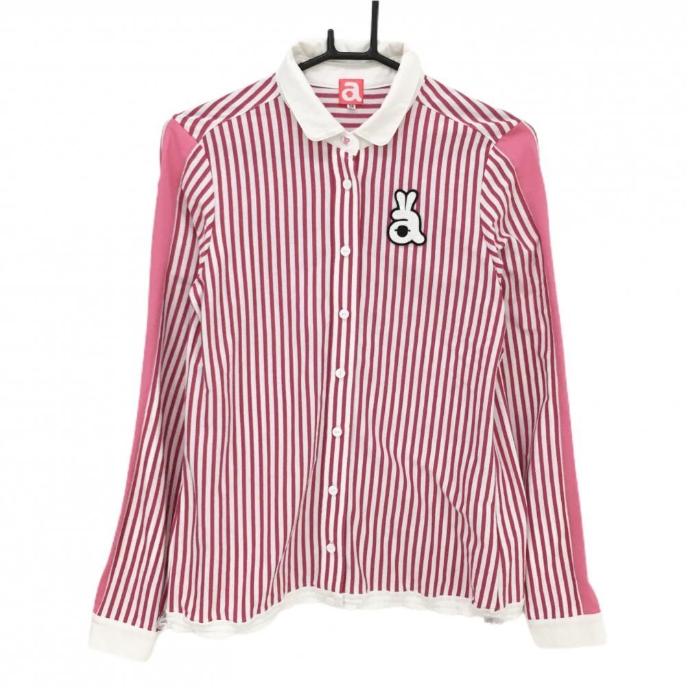 アルチビオ 長袖シャツ アルチビオ 長袖シャツ ピンク×白 ストライプ レディース 38(M) ゴルフ