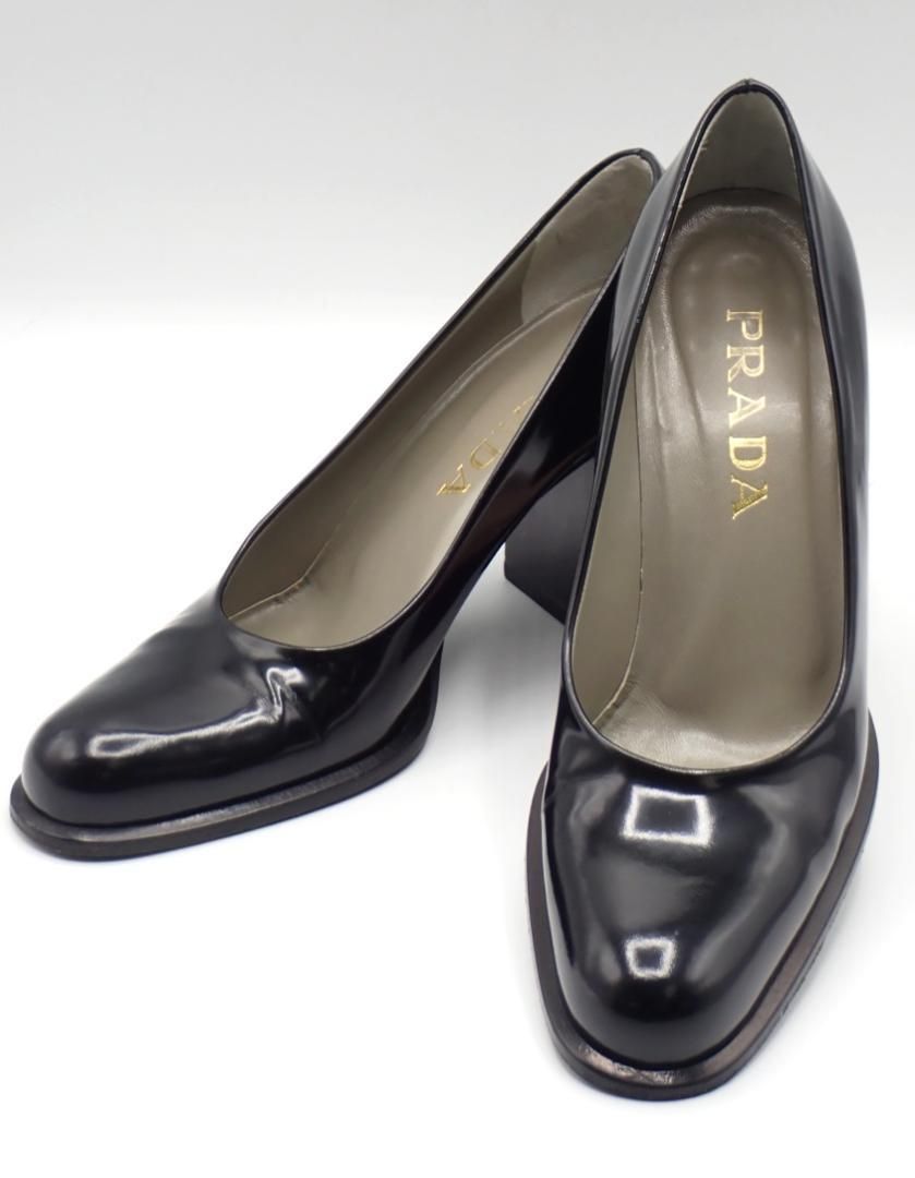 PRADA VERO CUOIO プラダ ヴェロキーオ パンプス ブラックレザー