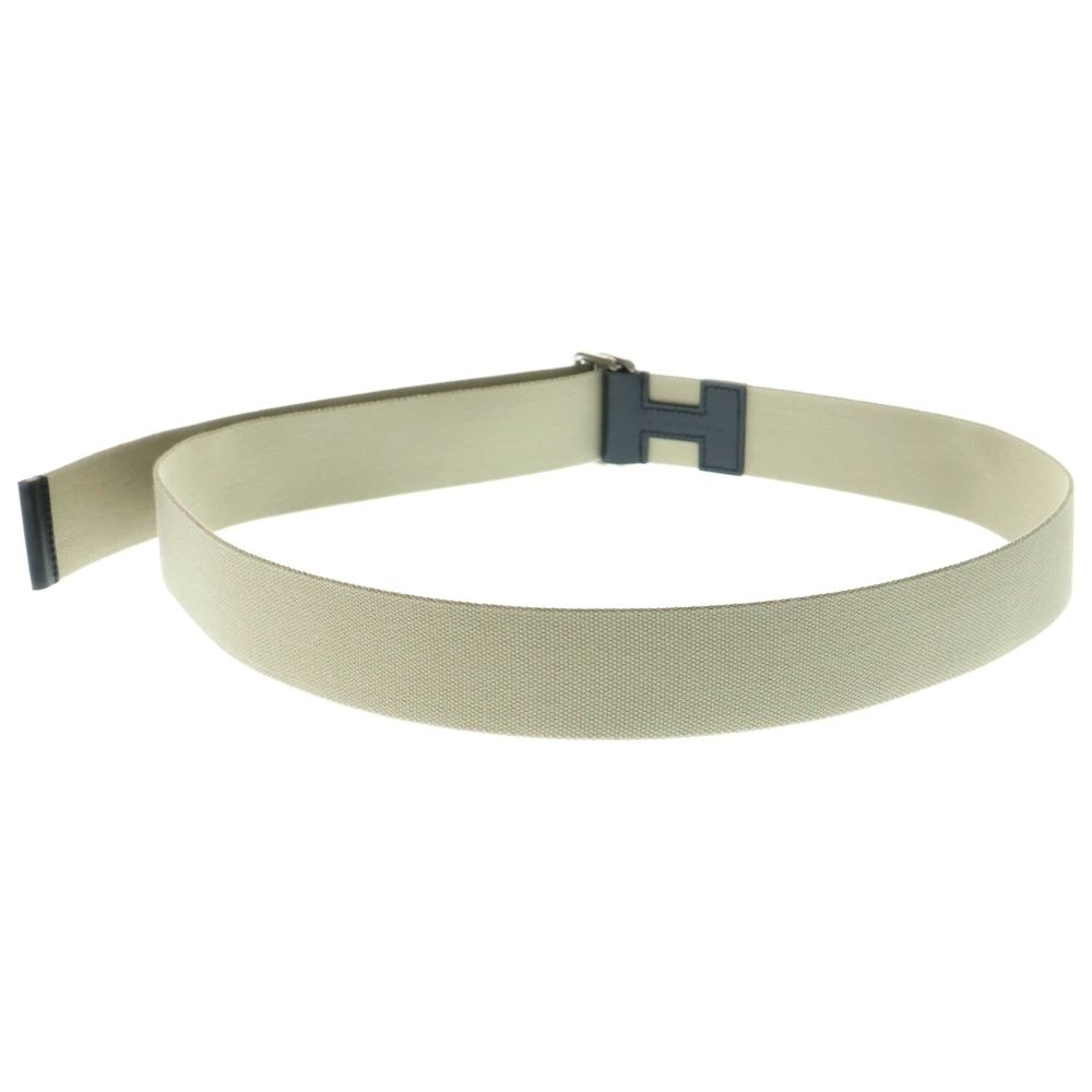 HERMES エルメス ノマド 40 レザー キャンバス ベルト ブラック ベージュ W刻印