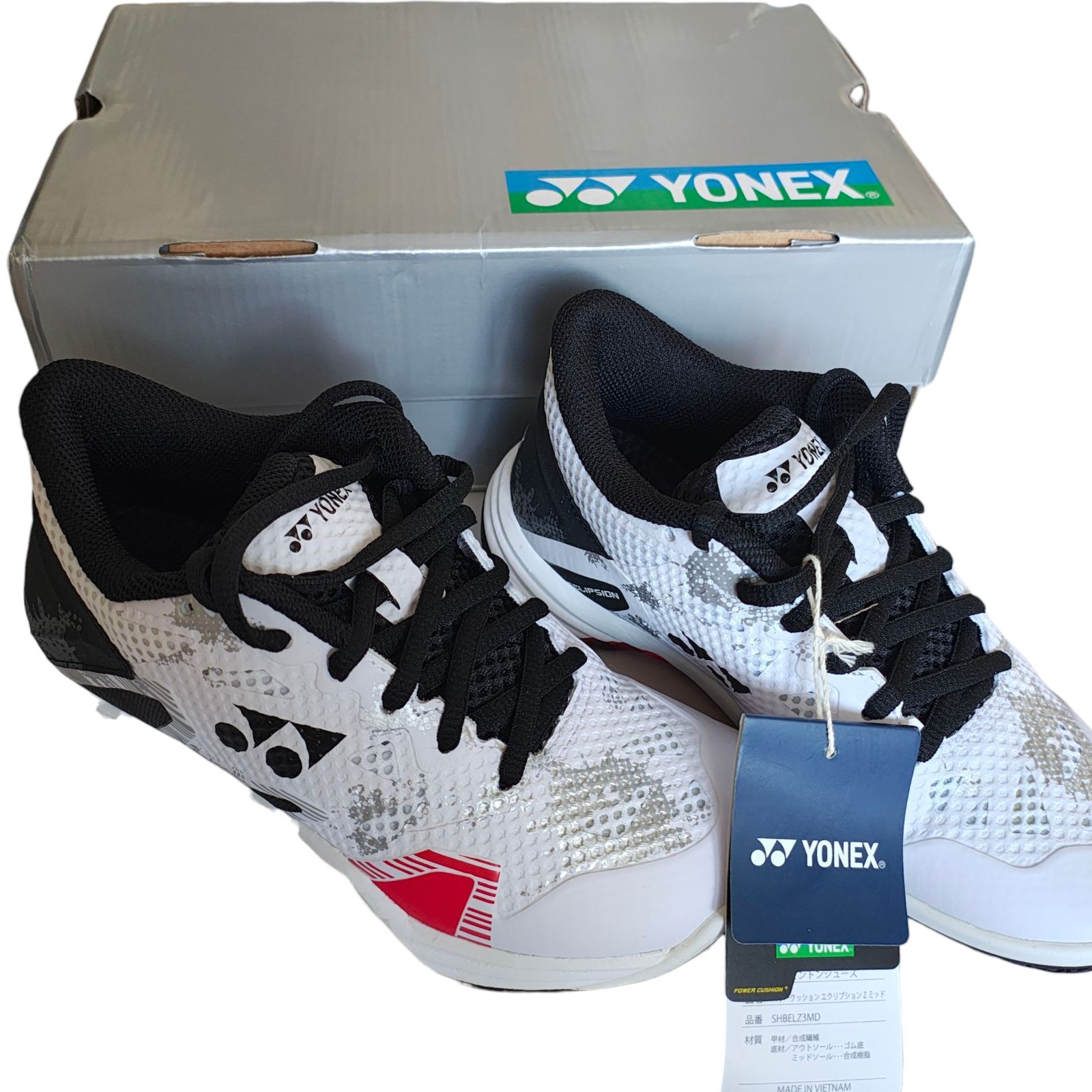 WJ46 ヨネックス YONEX バドミントンシューズ 22.5cm パワークッション エクリプション Z ミッド SHBELZ3MD