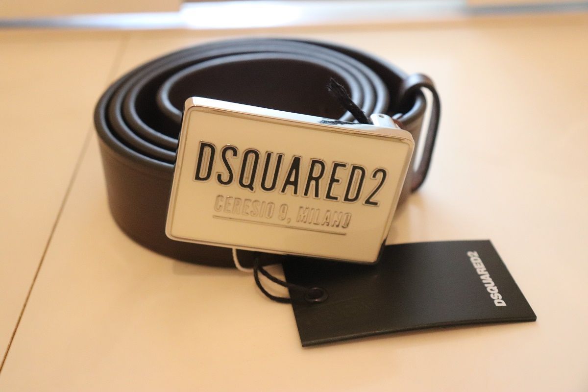 DSQUARED2 ディースクエアード2 新品メンズレザーベルト 90 伊製 