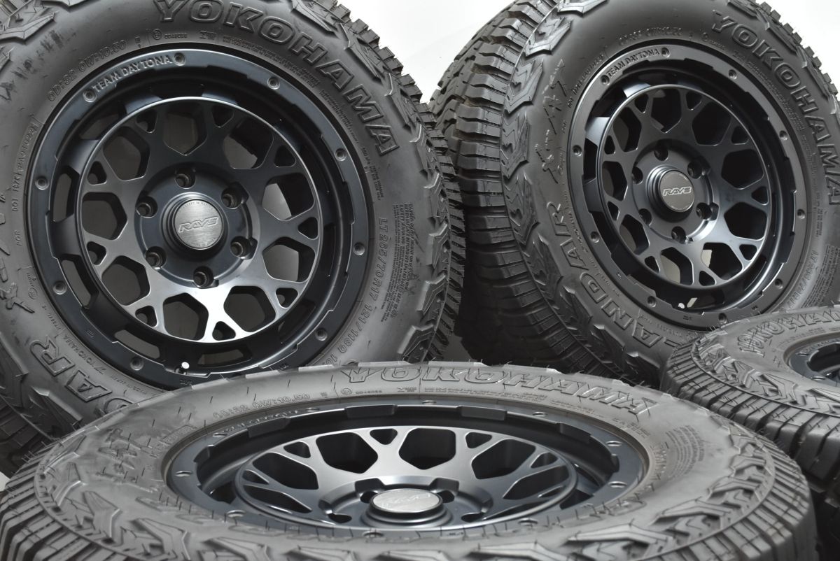 バリ溝 RAYS デイトナ M9 17in 8J 20 PCD139.7 ヨコハマ ジオランダー X-AT LT265 70R17 プラド ハイラックス サーフ DAYTONA