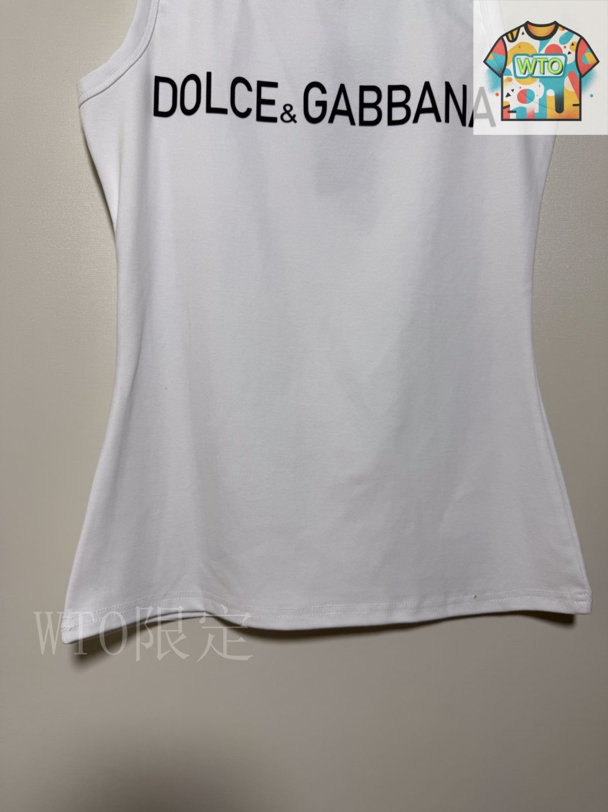今日特価】Dolce&Gabbana Logo Print Sleeveless Tank Top