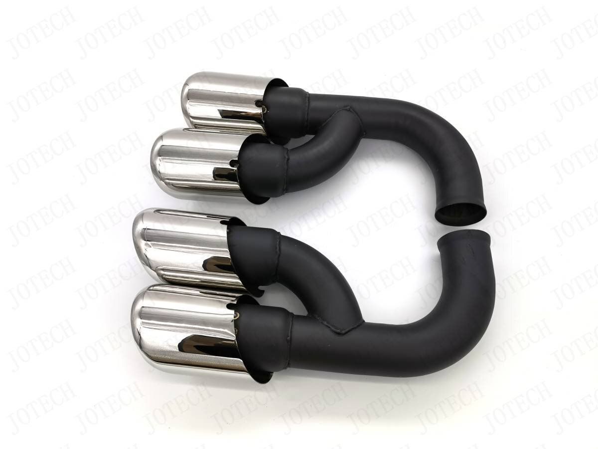 ステンレス製 ポルシェ カイエン 2011-2014年式 2本出しタイプ マフラーカッター 長いタイプ 2個セット