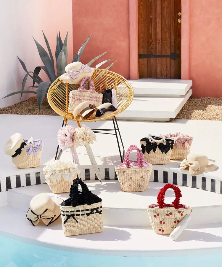 即日発送】Maison de FLEUR メゾンドフルール リボン付きかご