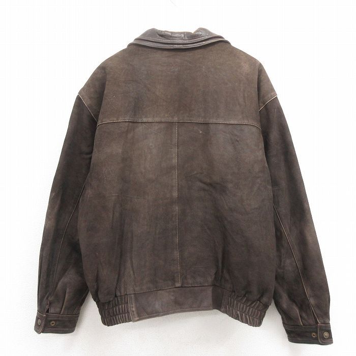 XL/古着 ウィルソン 長袖 レザー ジャケット メンズ 大きいサイズ こげ  