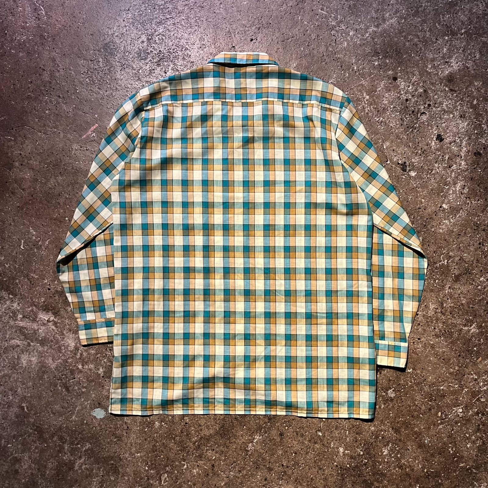 TOWN CRAFT 60s~70s オープンカラーチェックシャツ FOR TALL MAN