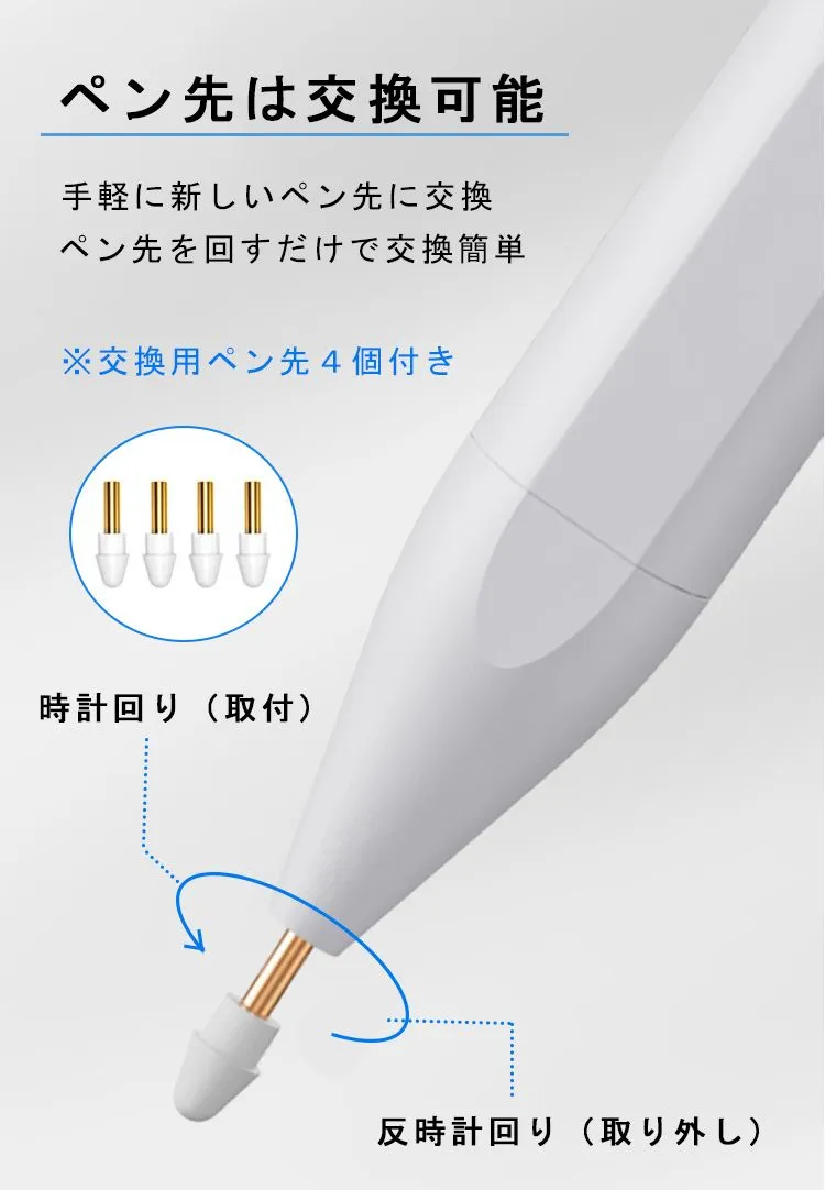 途切れ/遅延/ズレ/誤動作防止】タッチペン iPad スタイラスペン