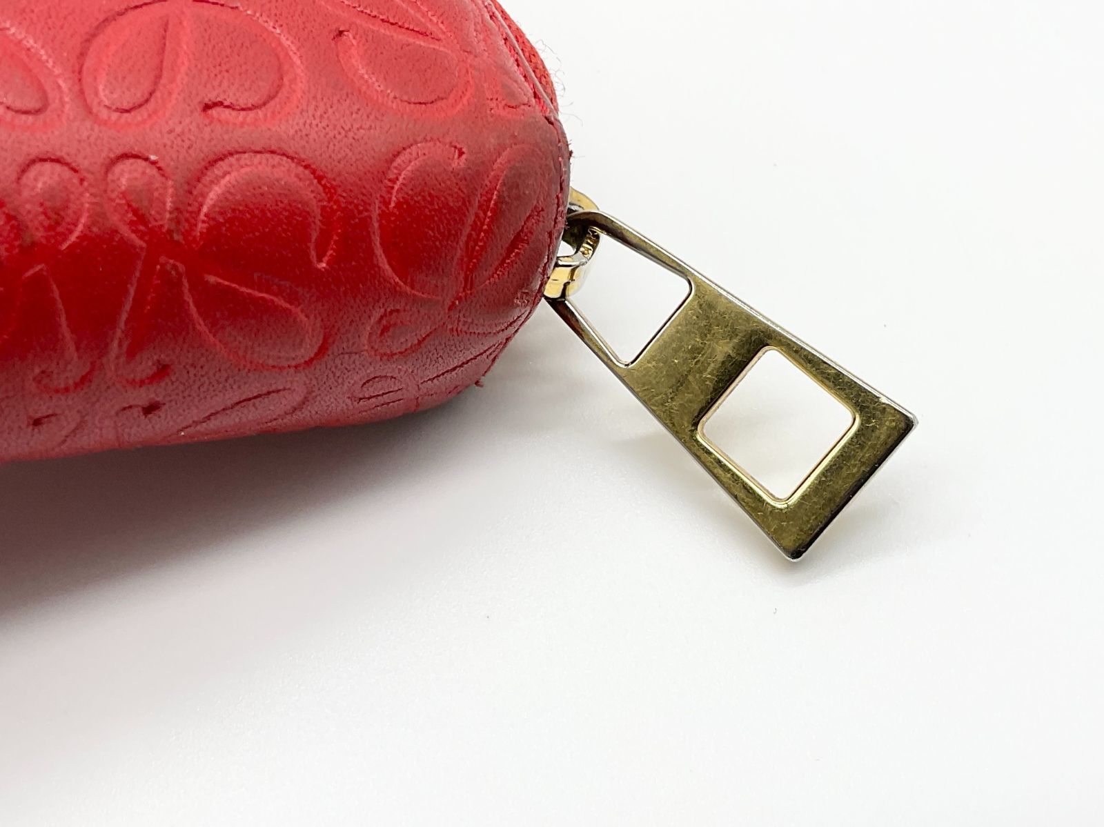 LOEWE ロエベ - レッド リピートアナグラム ラウンドファスナー長財布