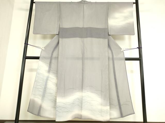 平和屋着物▽夏物 小紋 無双 紗袷 紗×絽 芝舞花文 正絹