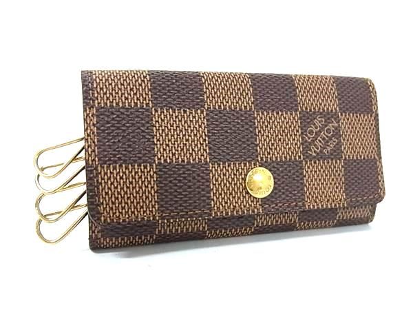 LOUIS VUITTON ルイヴィトン N62631 ダミエ ミュルティクレ4 4連 キーケース 鍵入れ レディース メンズ ブラウン系 FG7669