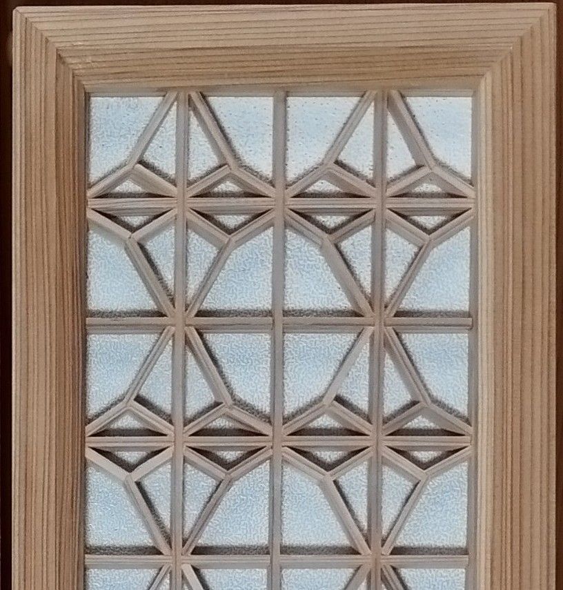 麻の葉組子 アクリル板入り 2枚一組 42 麻の葉組子 アクリル板