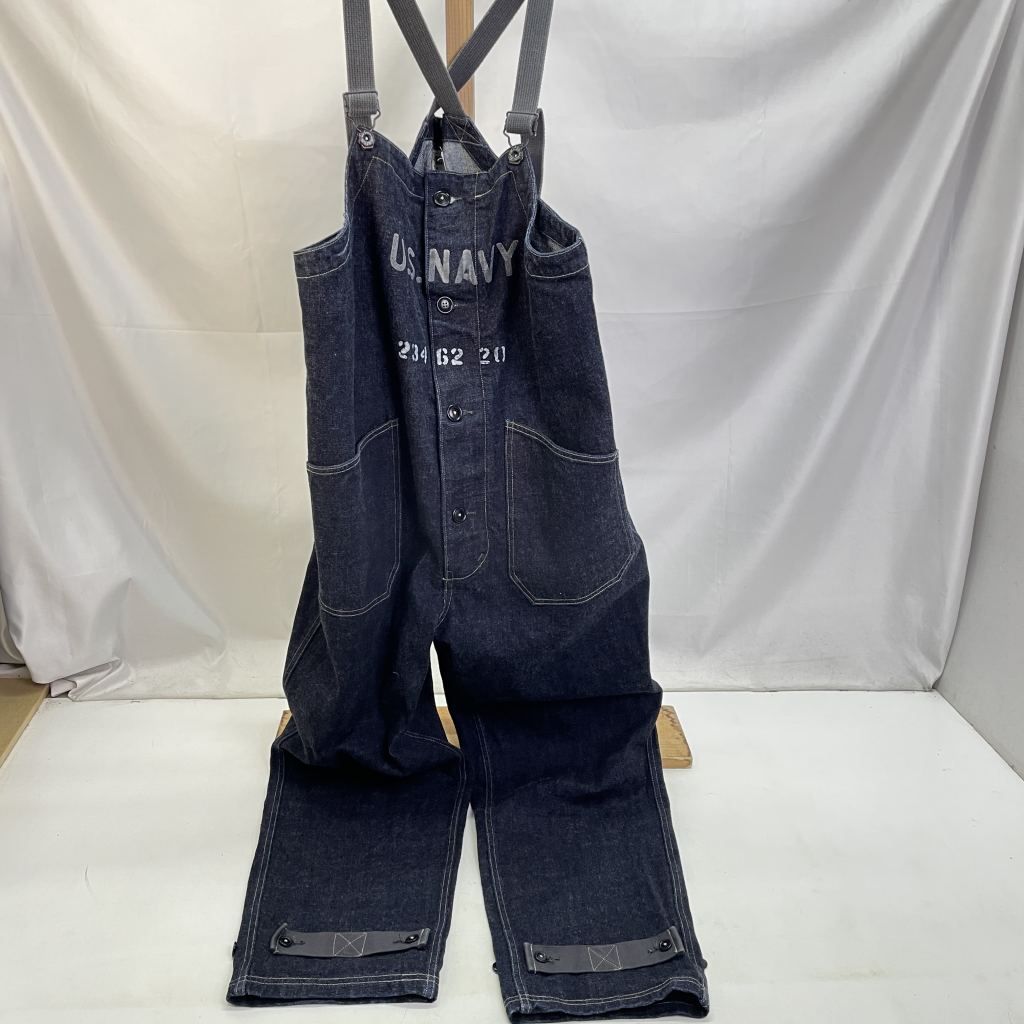 01w-5242 COLIMBO コリンボ Old Midshipmen’s Bib Overall Nameless Naval Personnel” ブルー サイズXL 日本製 メンズ オーバーオール コットン 品
