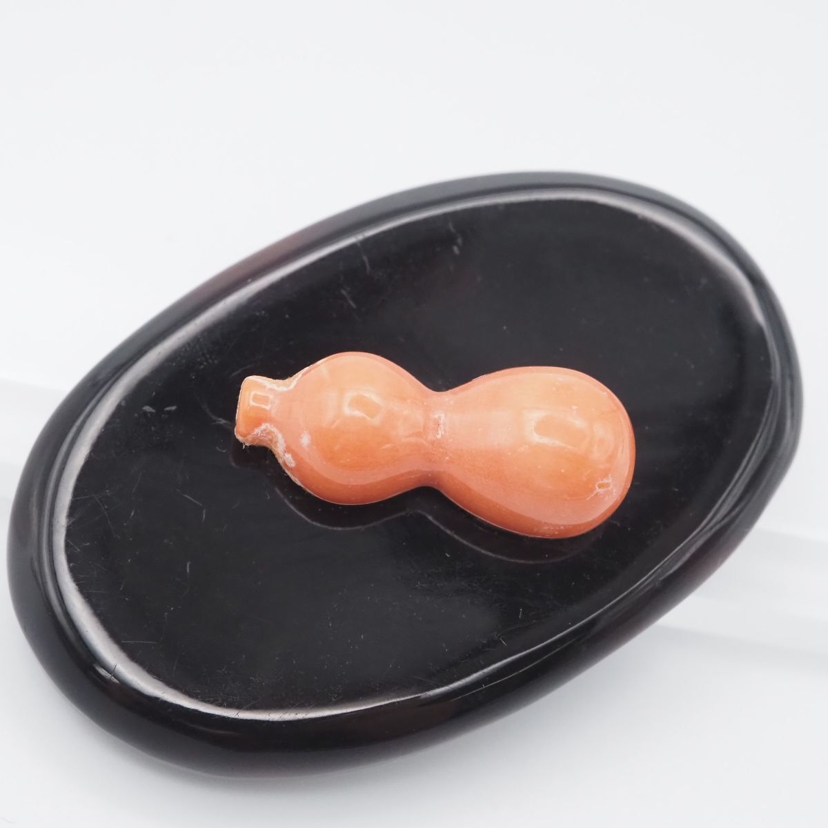 F939 鼈甲 べっ甲 珊瑚 サンゴ 帯留め 瓢箪 デザイン シルバー 和装小物 3月誕生石