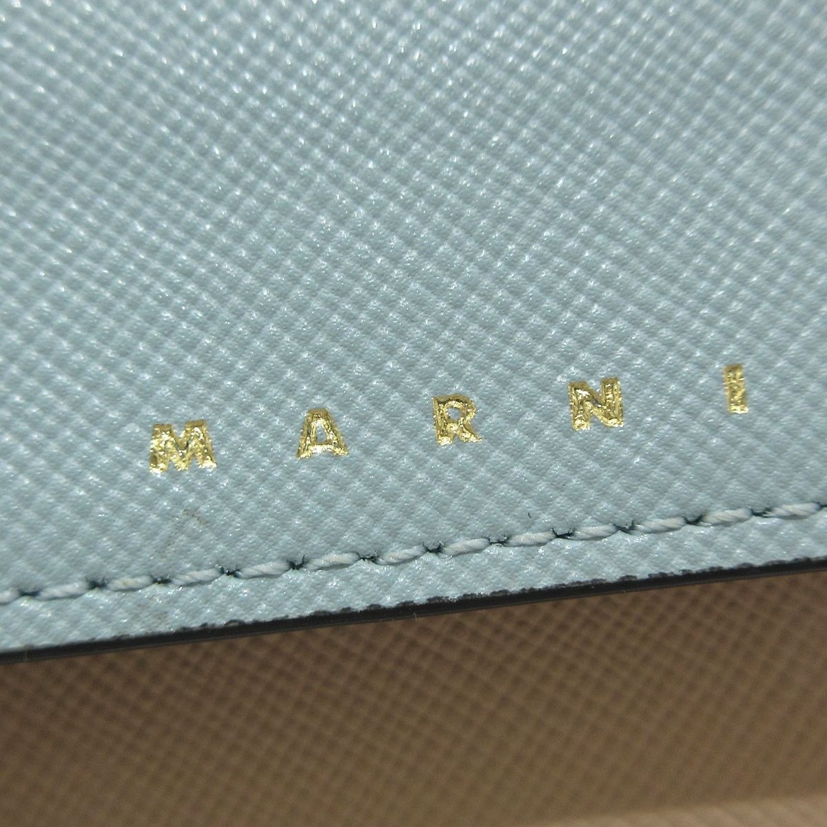 ライトブルー×ベージュ×アイボリー レザー