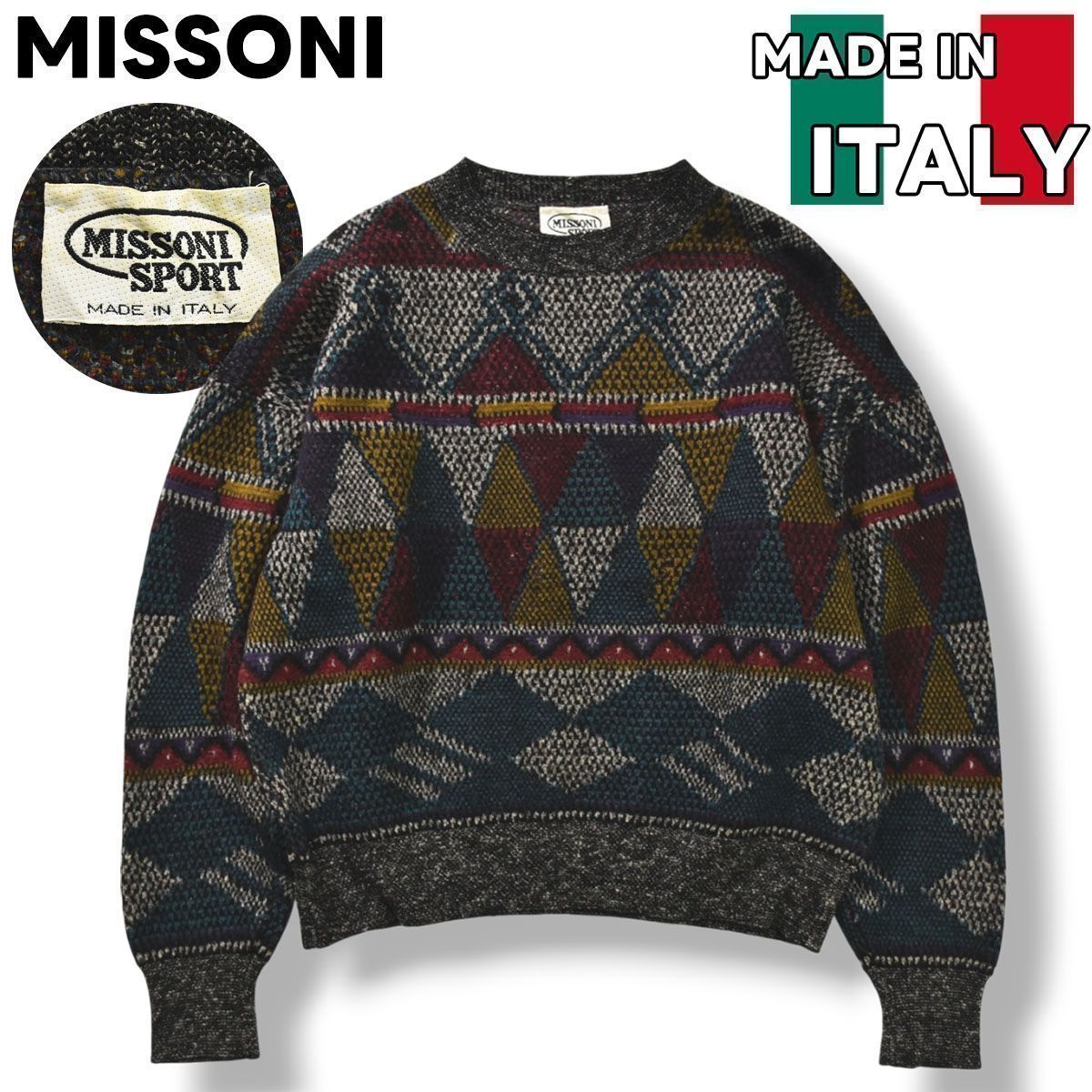 MISSONI SPORT ミッソーニ　ウールジャケット　メンズL イタリア製 MISSONI SPORT ミッソーニウールジャケットメンズL イタリア製