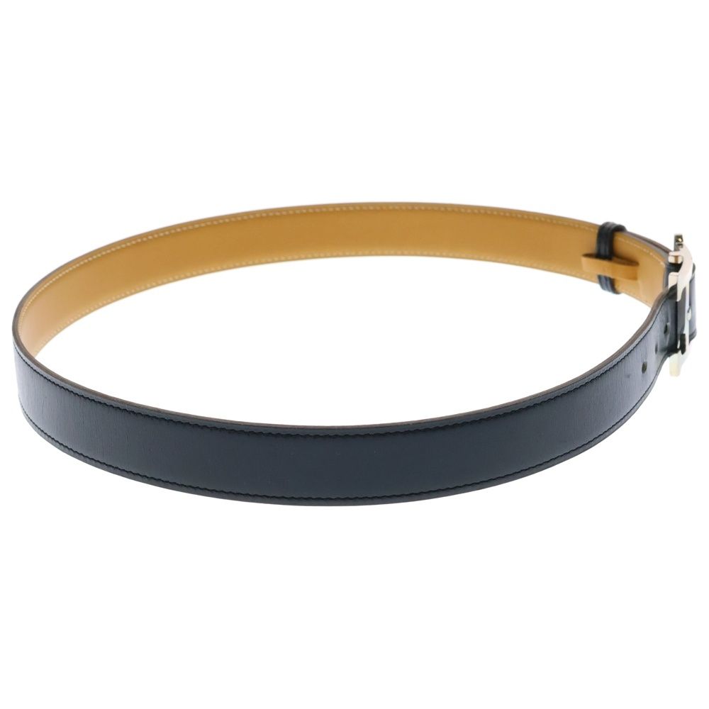 HERMES (エルメス) Hバックルレザーベルト ブラック □L刻印