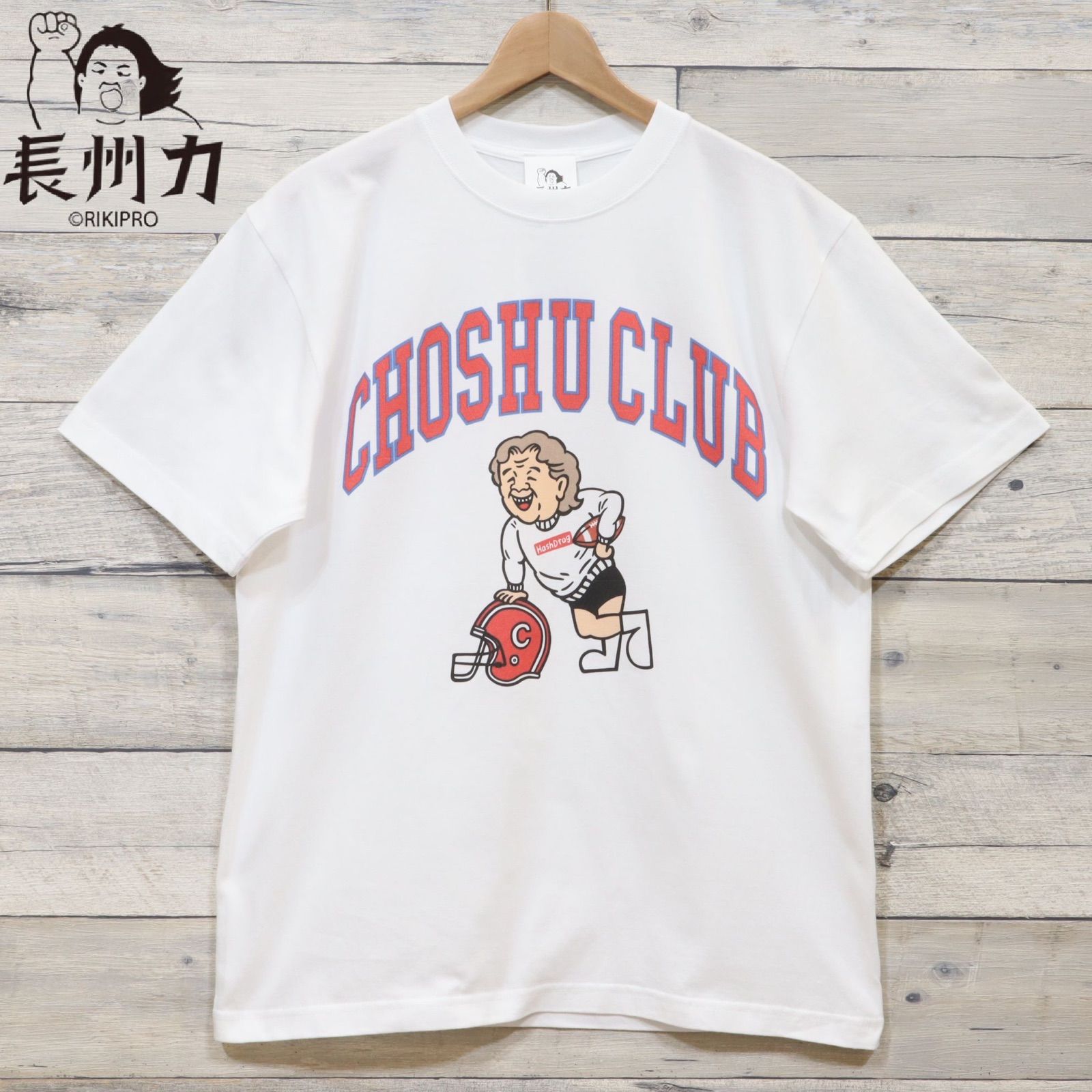 新品 メンズ 長州力 プロレス 半袖 Tシャツ 半袖Tシャツ アメフト プリント 白 ホワイト