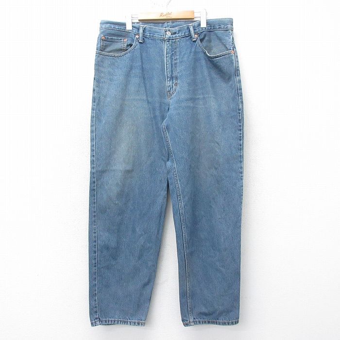 W39/古着 リーバイス Levis 560 ジーンズ メンズ ヒゲ コットン 紺 ネイビー デニム 25feb04 中古 ボトムス ジーパン Gパン ロング パンツ