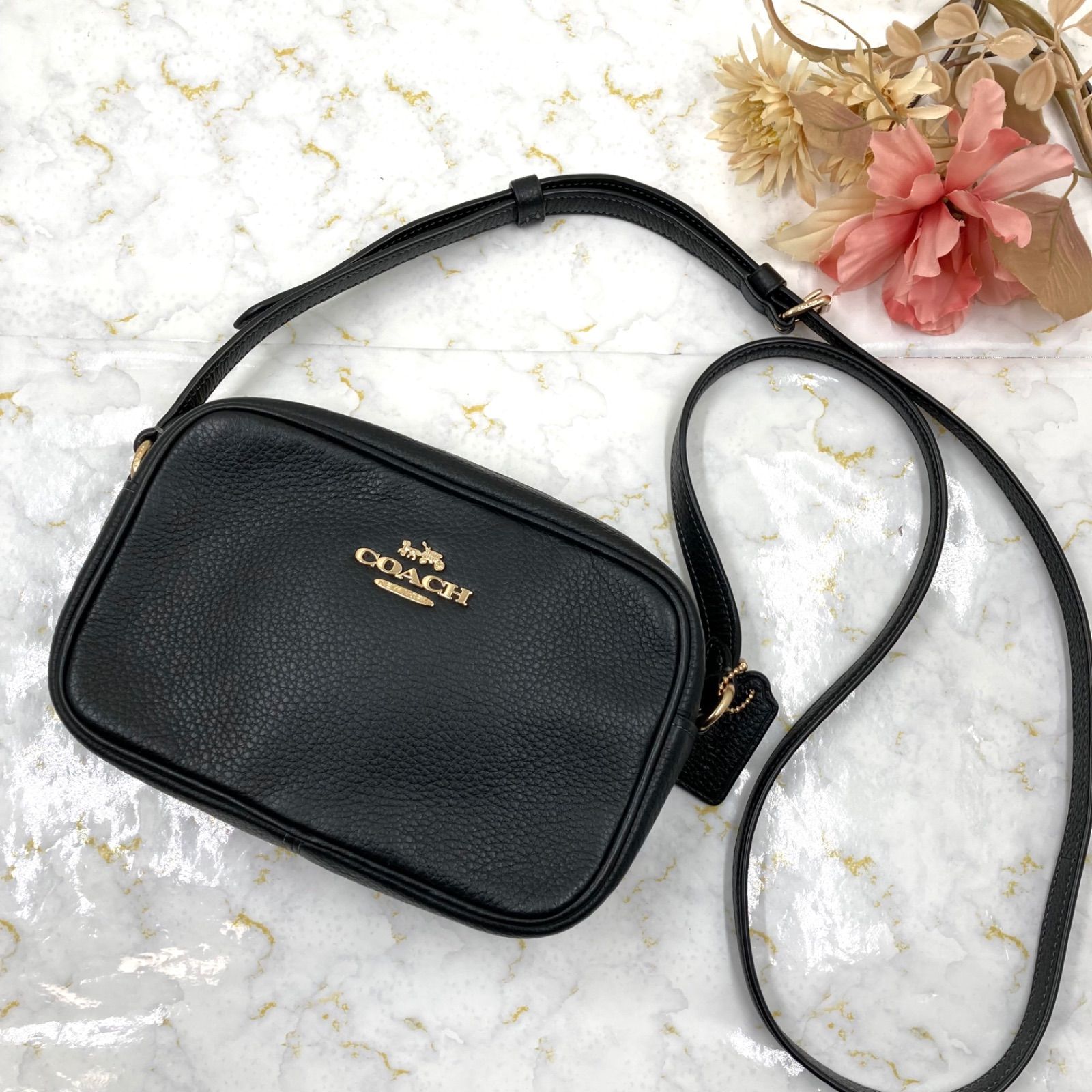 COACHコーチブラックレザーミニショルダーバッグ新品未使用