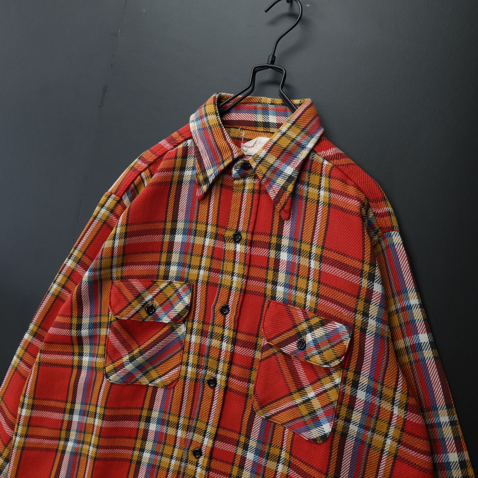 60s Vintage US古着Five Brother ファイブブラザー 長袖ヘビネルシャツ 