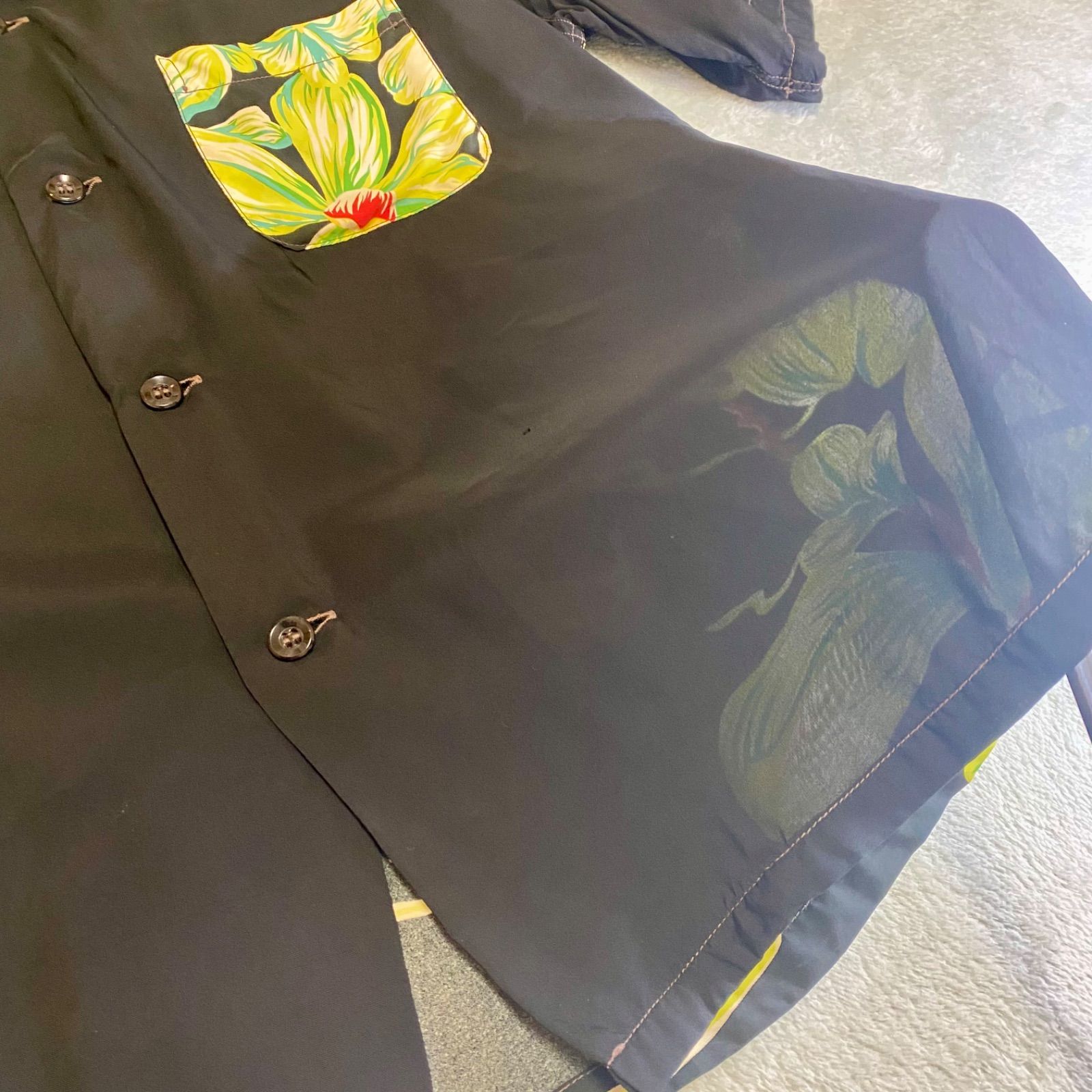 希少デザイン SUNSURF ボタニカル 長袖 アロハシャツ オープンカラー M 希少デザイン SUNSURF ボタニカル 長袖 アロハシャツ オープン
