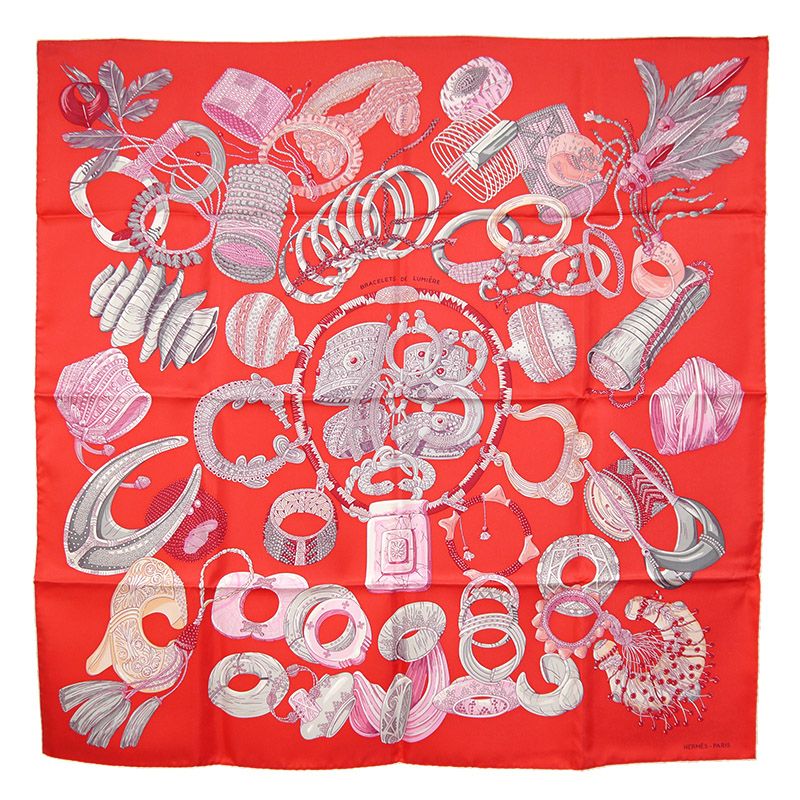 未使用｜エルメス HERMES カレ90 「BRACELETS DE LUMIERE (光の