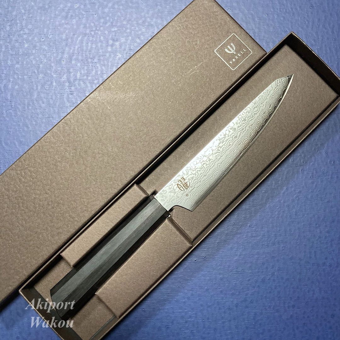 お楽しみに。 ヤクセル 曜 たくみ ペティナイフ 切付型 包丁 VG10 V金10号 130mm 69層 ダマスカス 錆びにくい よく切れる ギフト かっこいい