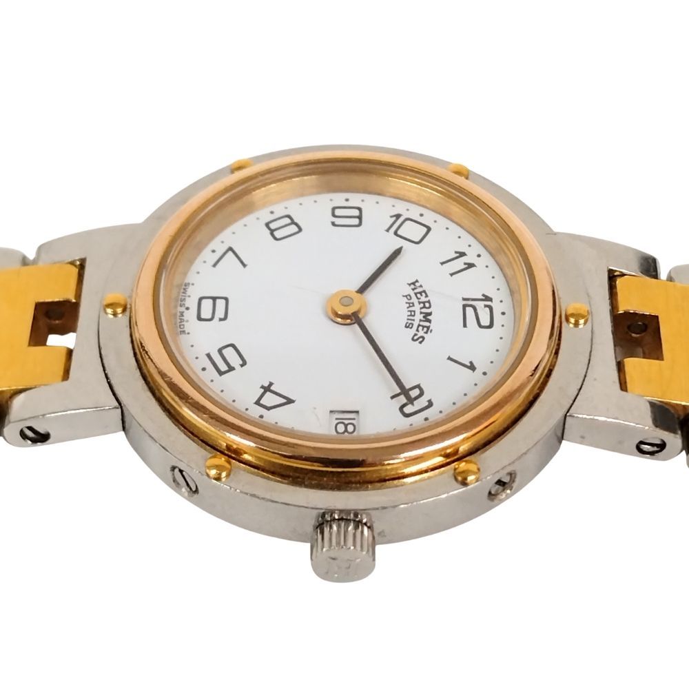 HERMES エルメス クリッパー デイト コンビ クォーツ レディース