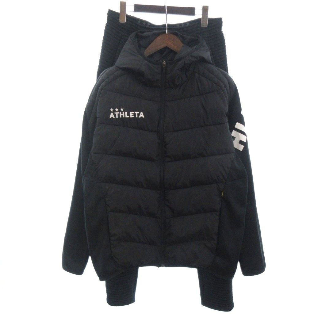 アスレタ ATHLETA 中綿 ウォームジャケット パンツ ジャージ セットアップ 黒 ブラック O