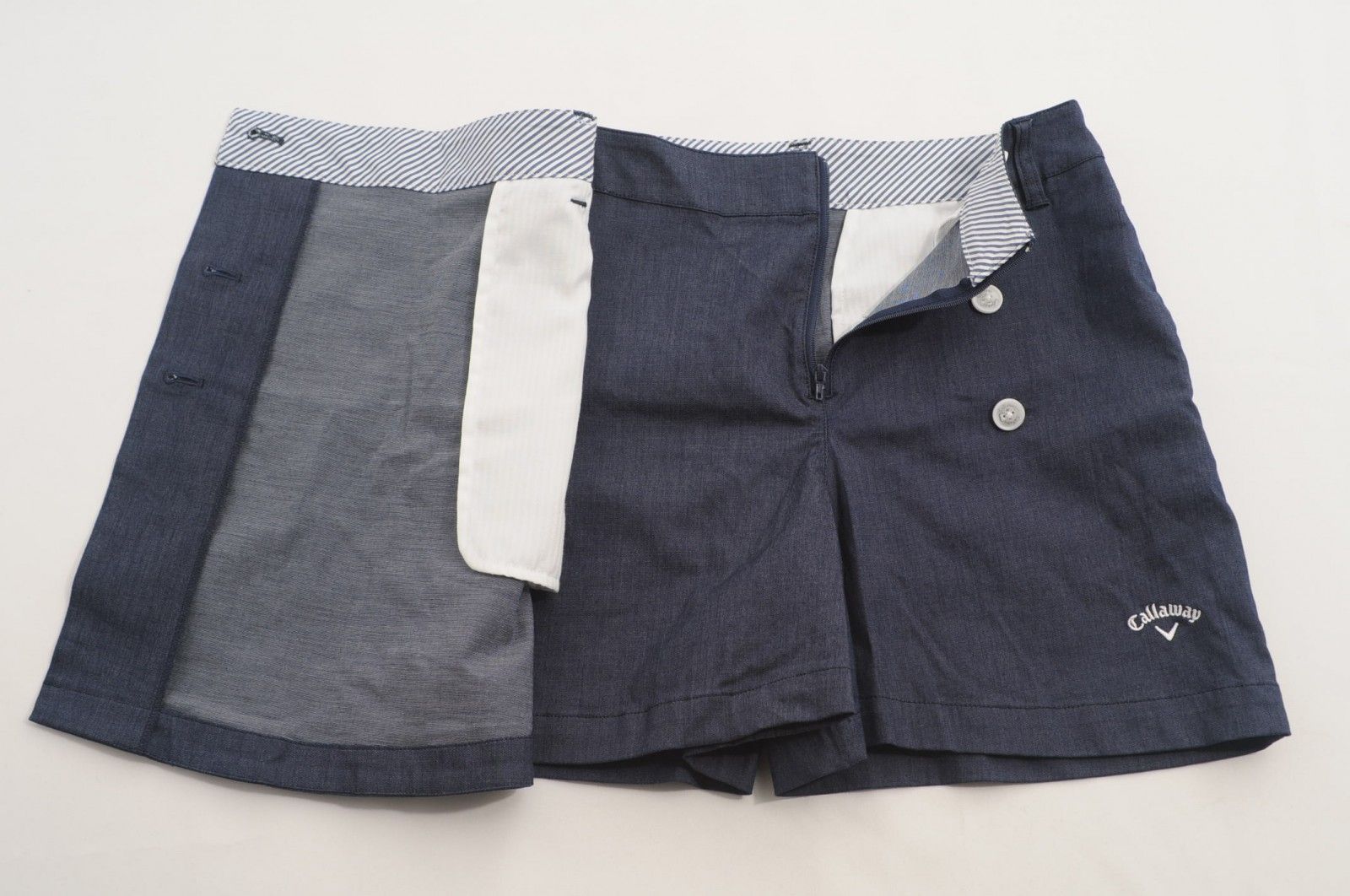 中古 レディース キャロウェイ Callaway ショートパンツ S 紺 ラップ
