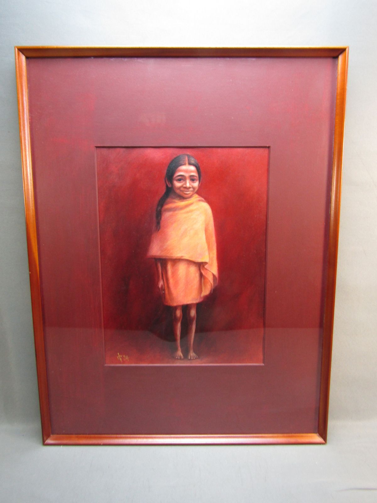 水彩画 小笠原宣 「インドの少女」1984年 額装品 - メルカリ