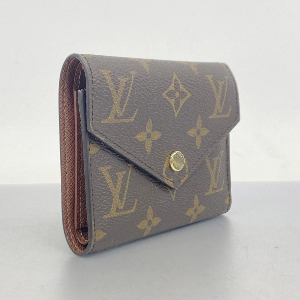 ルイヴィトン モノグラム ヴィクトリーヌ ブラウン 三つ折り財布 342