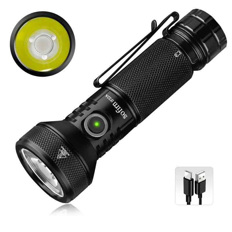 Sofirn 懐中電灯 LED USB充電式 フラッシュライト 強力 2100ルーメン SFT40 TIRレンズ 照射距離690メートル TypeC型 ハンディライト サーチライト 軽量 キャンプ 夜