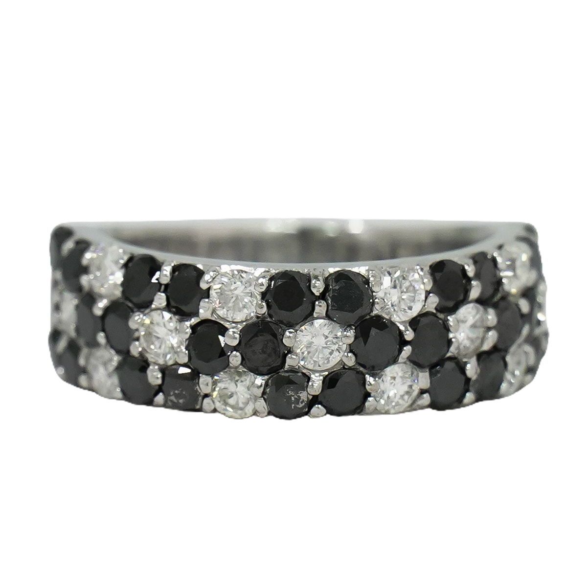 本物 ブラックダイヤモンド ダイヤモンド 2.00ct K18 WG リング 指輪  