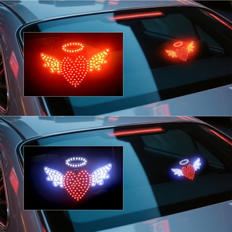 車用 エンジェルハート 天使の羽 LED ミニライト 車内ライト13cm USB