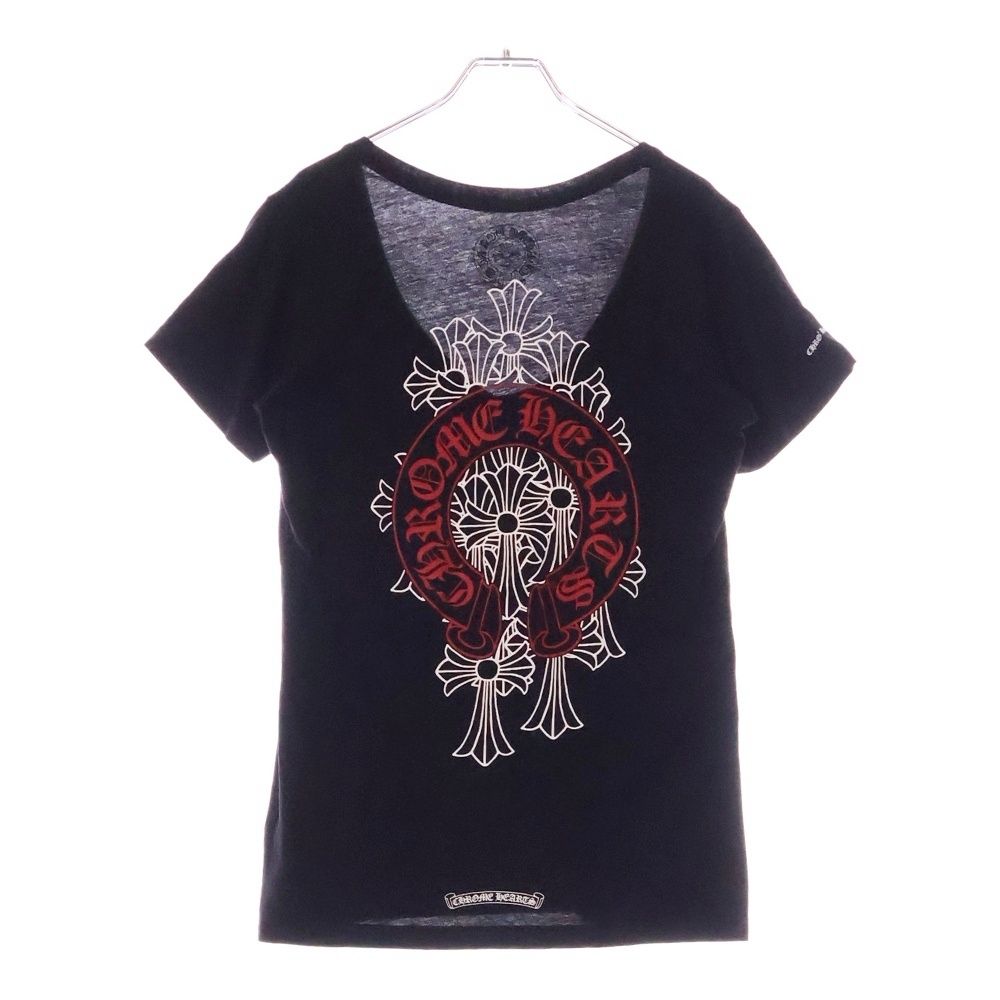 在庫処分 激安 CHROME HEARTS (クロムハーツ) Vネック ホースシュー セメタリー トップス