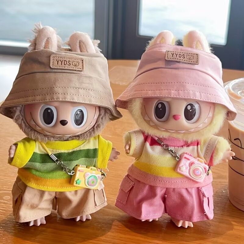 ラブブ labubu 　ぬいぐるみ服着せ替え服　かこいい6点セット　バック付き LABUBU ラブブ 5点セット ぬいぐるみ用服 洋服 ぬい服