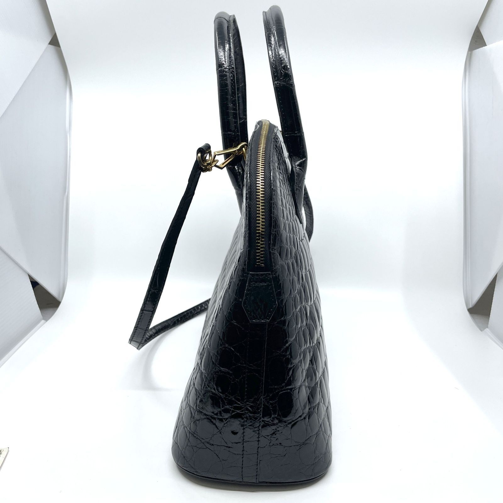 KWANPEN クワンペン クロコダイル 2wayハンドバッグ ブラック 黒 H27 